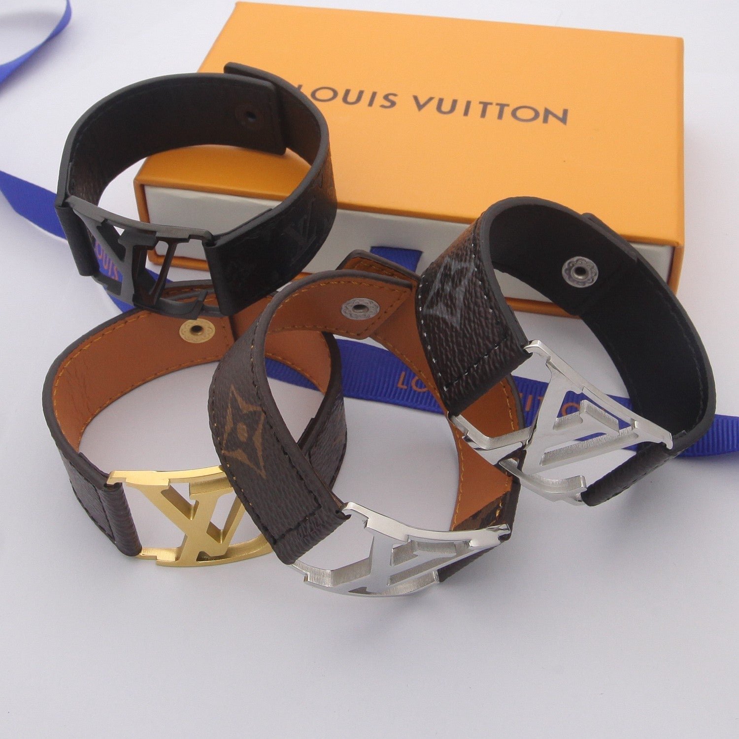 LV Monogram Leather Buckle Bracelet - Image 7