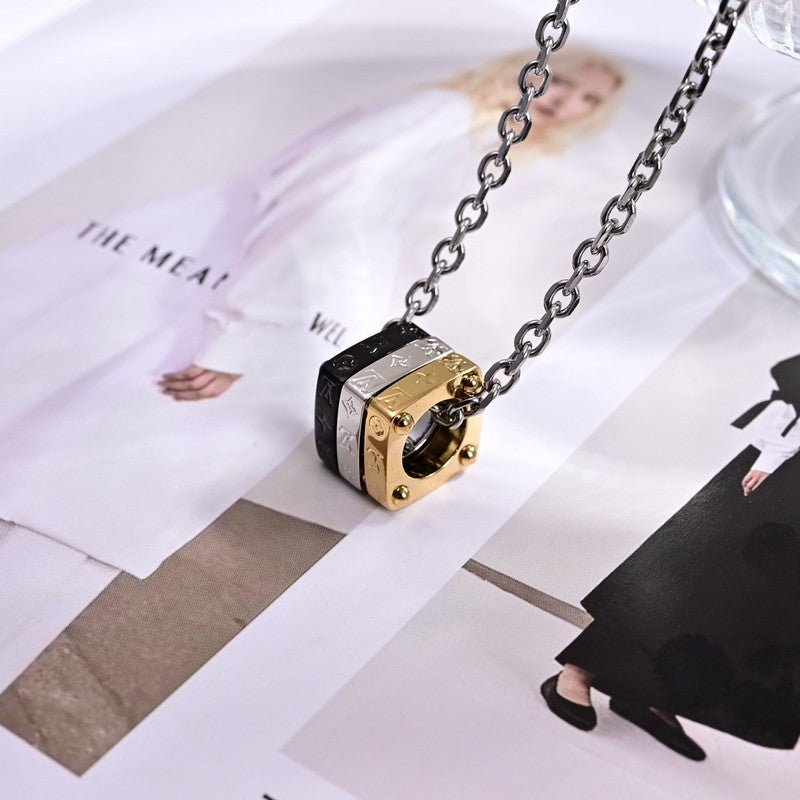 LV Two-Tone Cylinder Necklace - Image 3