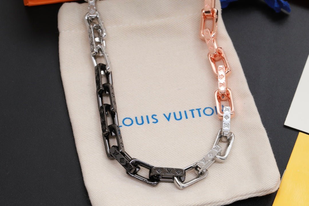 Alternative view of  LV Tri-Color Chain Necklace