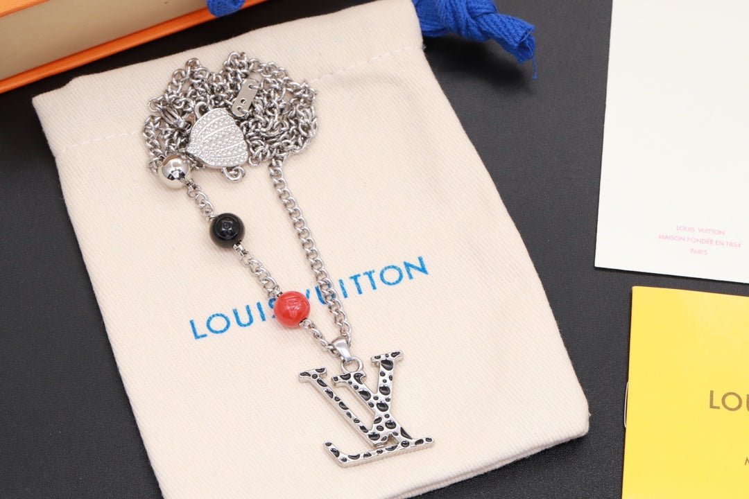 Alternative view of LV Beaded Logo Necklace