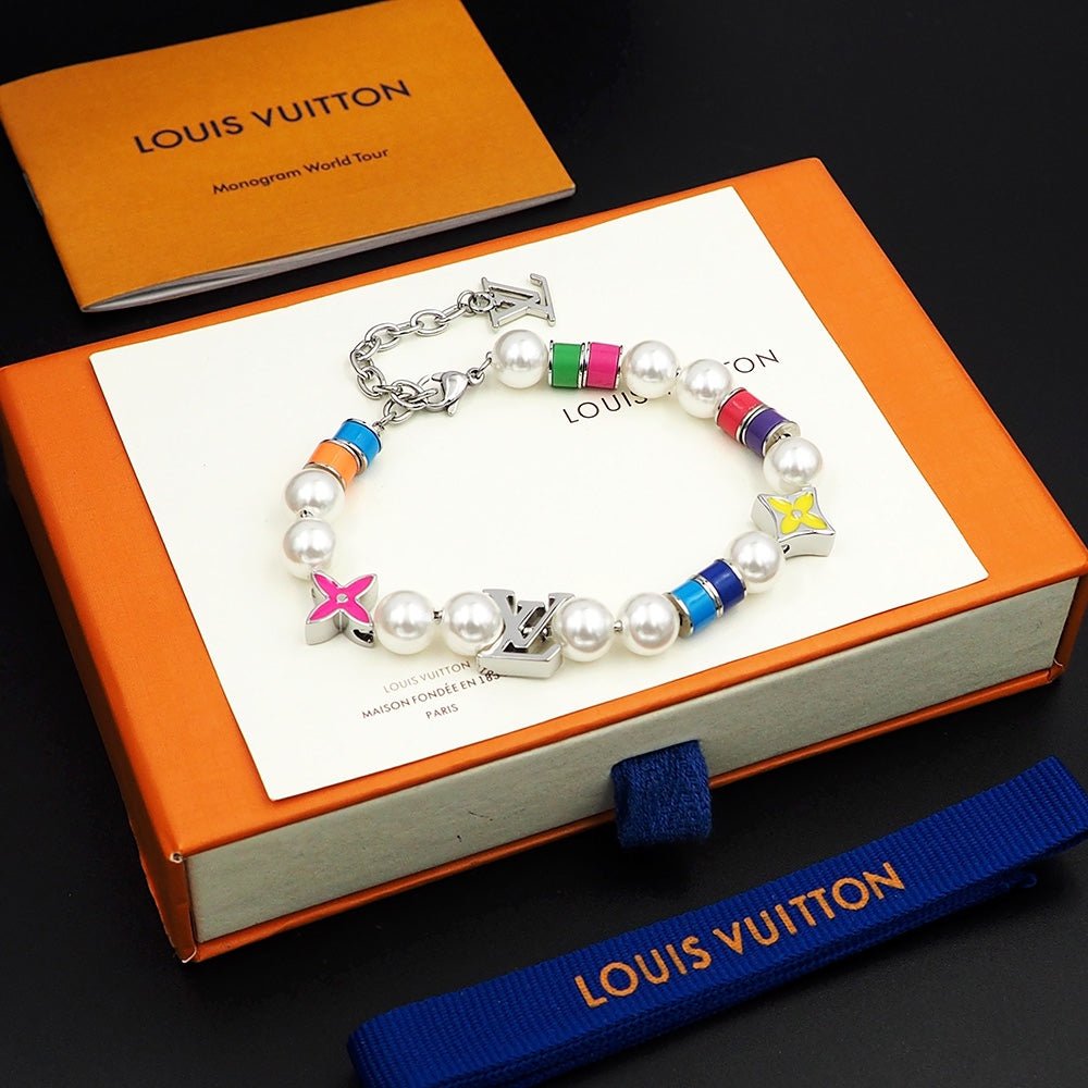 LV Multicolor Pearl Bracelet - Image 4