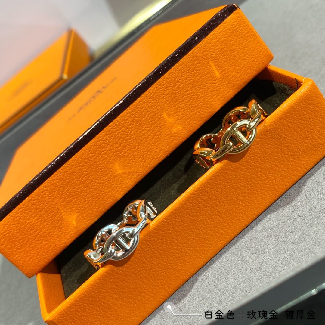 Hermès Gold Plated Chaine d'Ancre Links Ring - Image 5