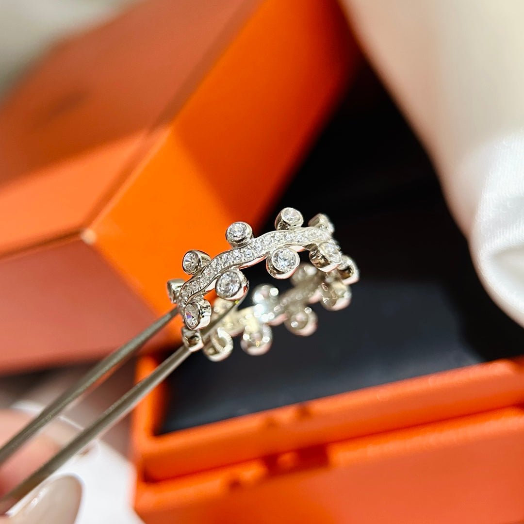 Hermès Bubble Style Silver Plated Open Ring - Image 4