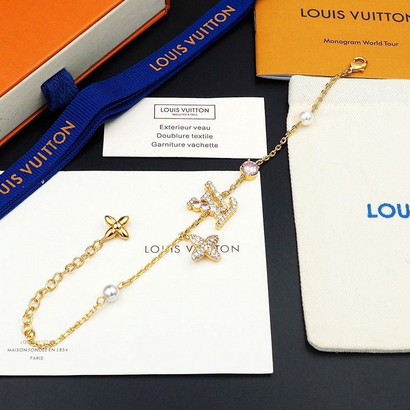 LV Crystal Logo Chain Bracelet - Image 6