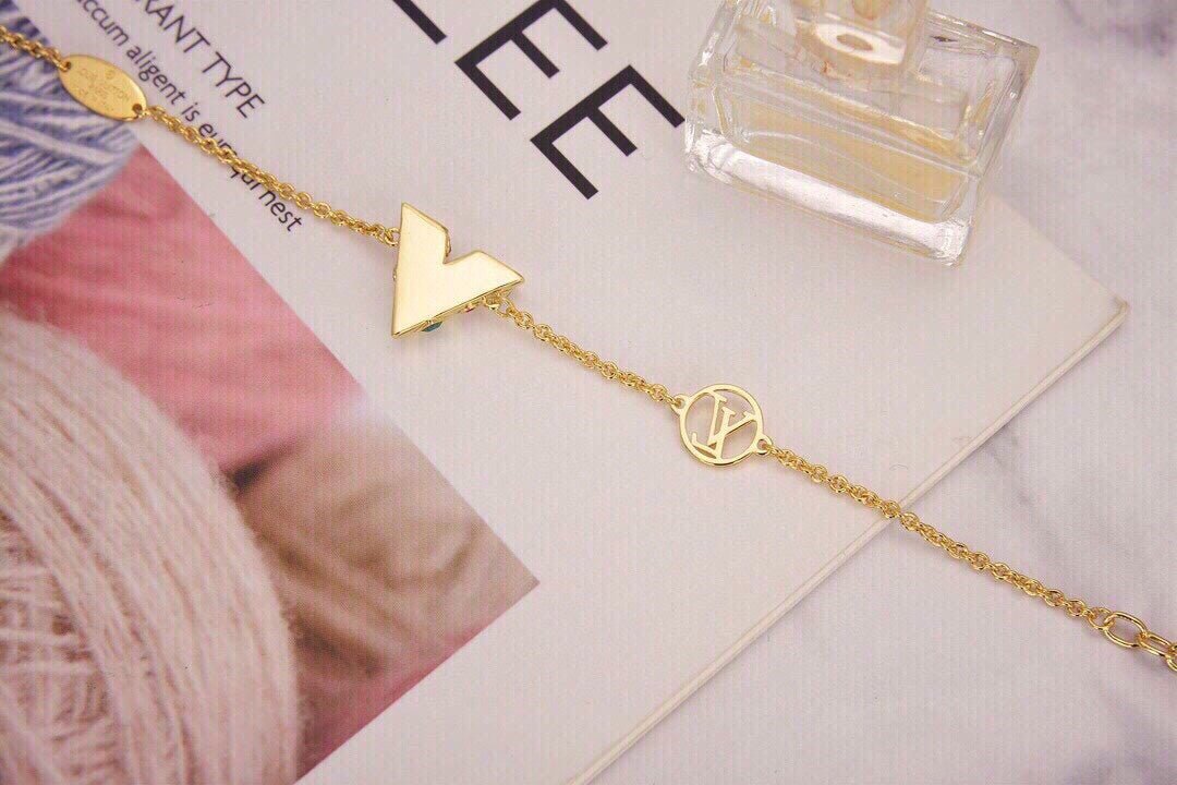 LV Gold Gemstone V Bracelet - Image 3