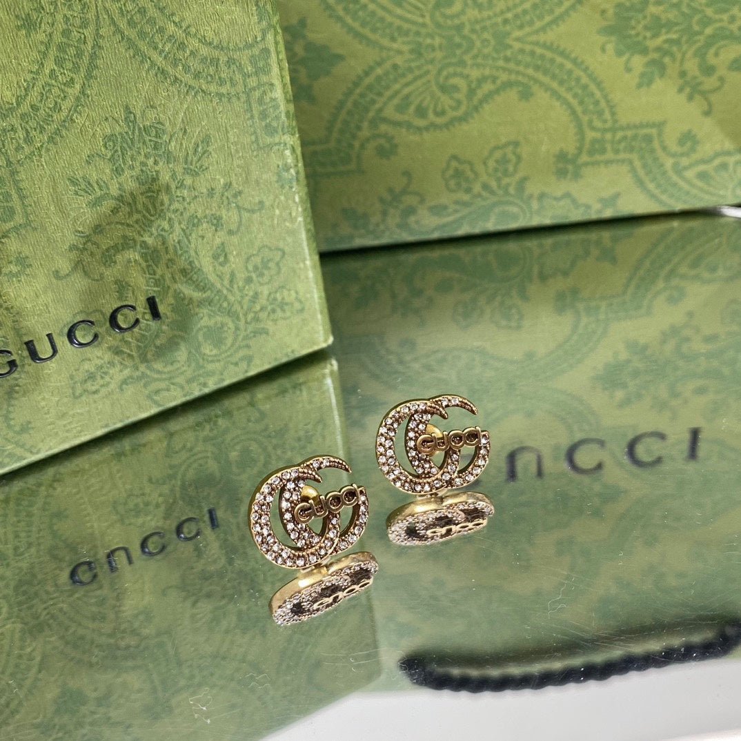 GUCCI Crystal Interlocking G Stud Earrings - Image 6