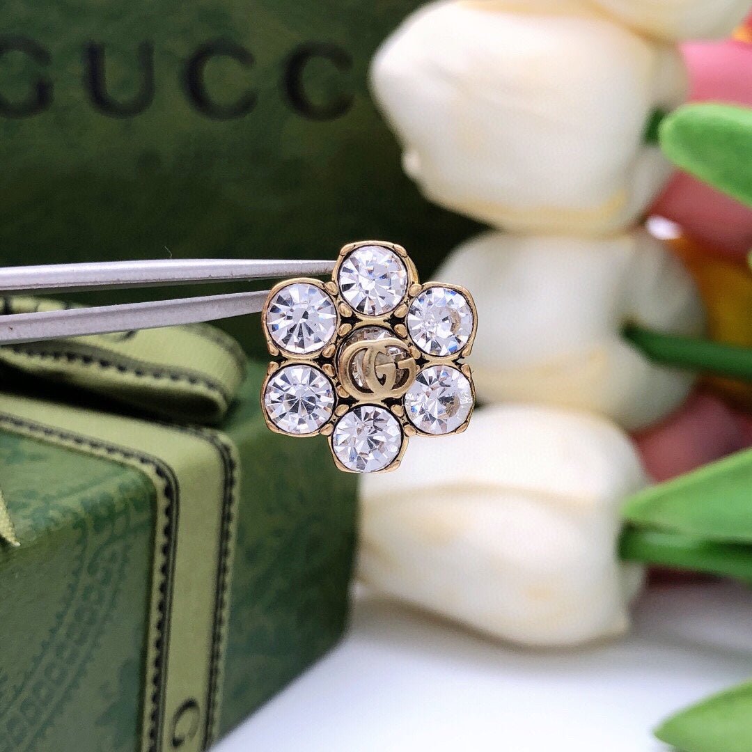 Alternative view of 18K Double Gucci Crystals Earrings