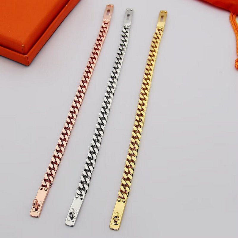 Hermès Cuban Chain Lock Clasp Bracelet Set - Image 7