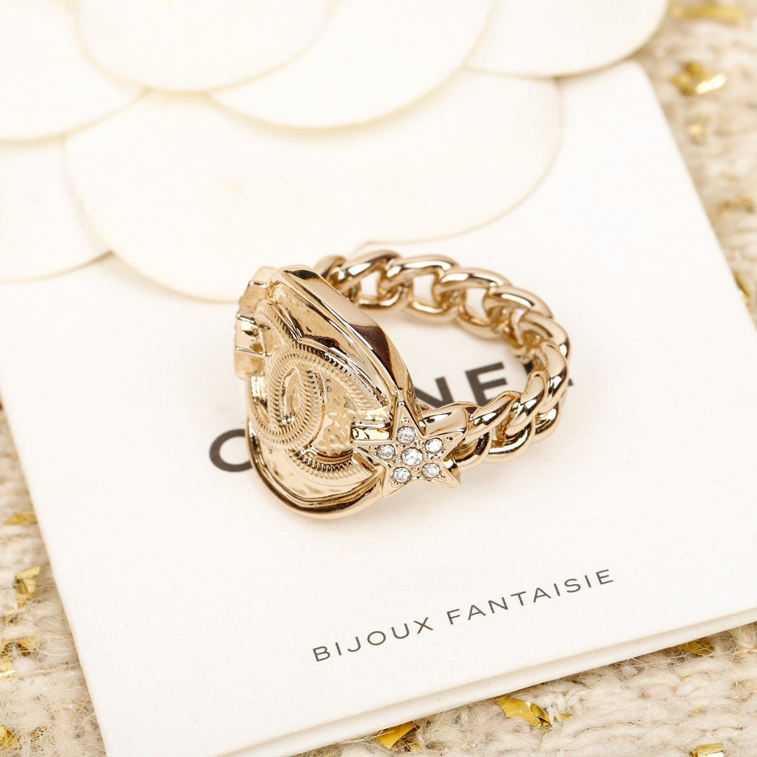 Alternative view of Chanel Crystal Camellia Chain Ring