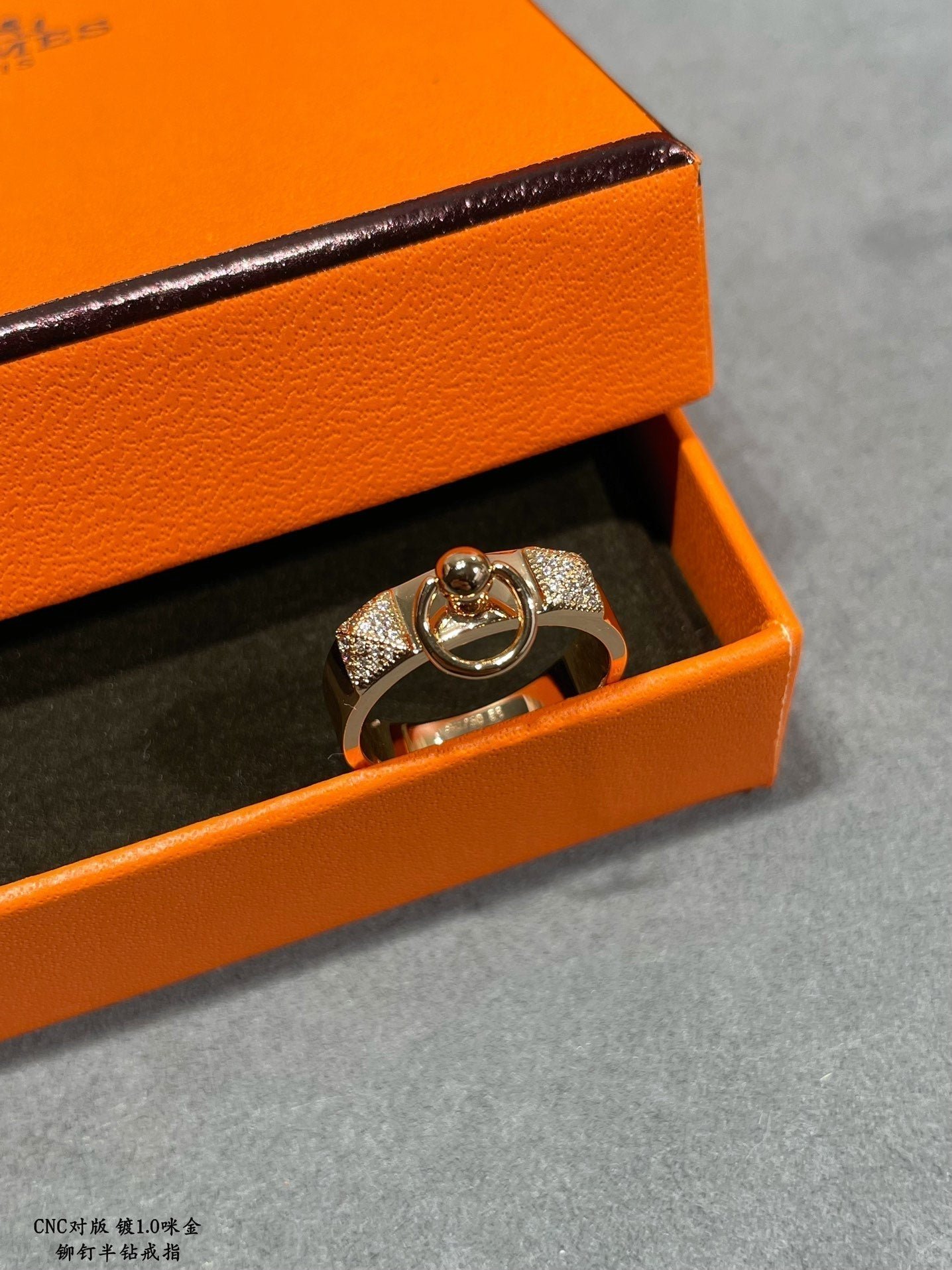 Hermès Gold Diamond Luxurious Finish Ring - Image 8