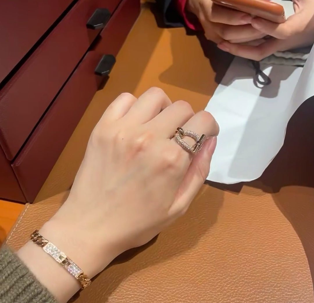 Hermès Rose Gold Plated Diamond Bracelet - Image 4