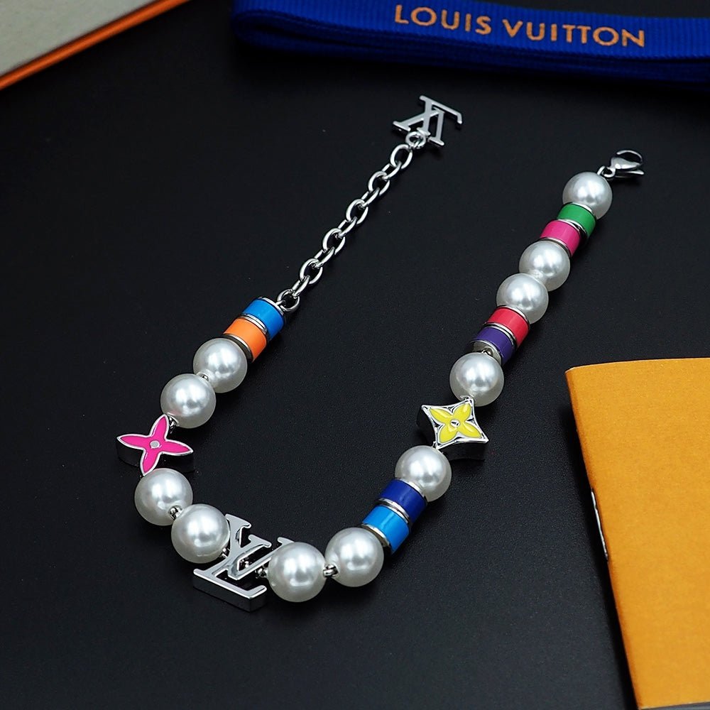 LV Multicolor Pearl Bracelet - Image 5