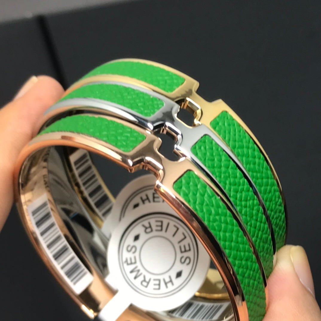 Alternative view of Hermès O'Kelly Green & Gold Plated Bracelet