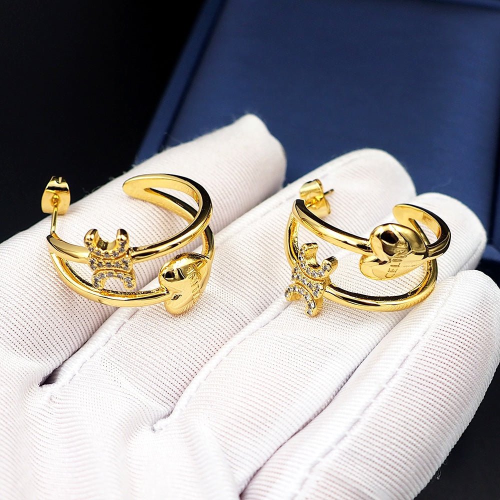 18K Celine Heart Earrings - Image 5