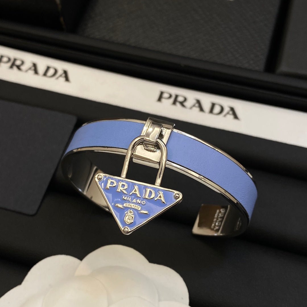 Prada Style Enamel Cuff Precious Metal - Image 6