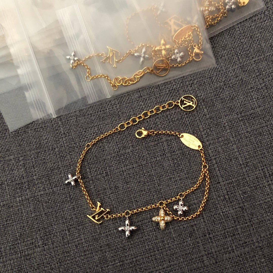 LV Two-Tone Leather & Metal Bracelet - Image 3