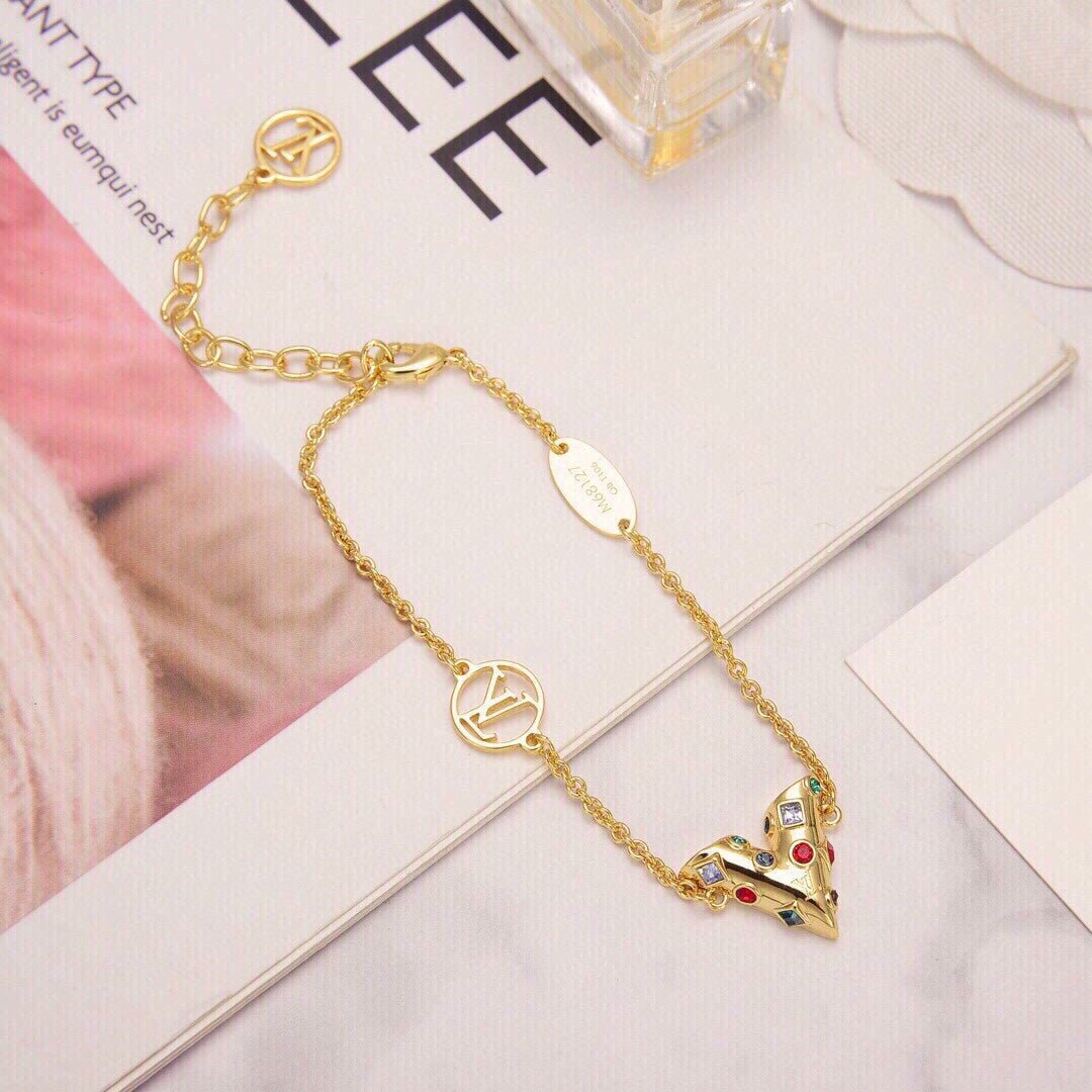 LV Gold Gemstone V Bracelet - Image 4