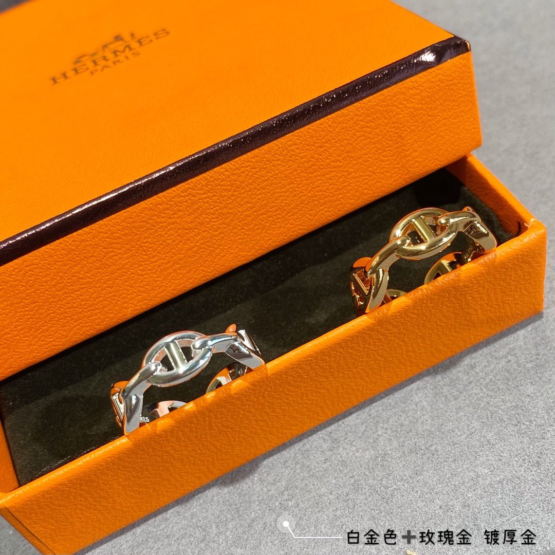 Hermès Gold Plated Chaine d'Ancre Links Ring - Image 6