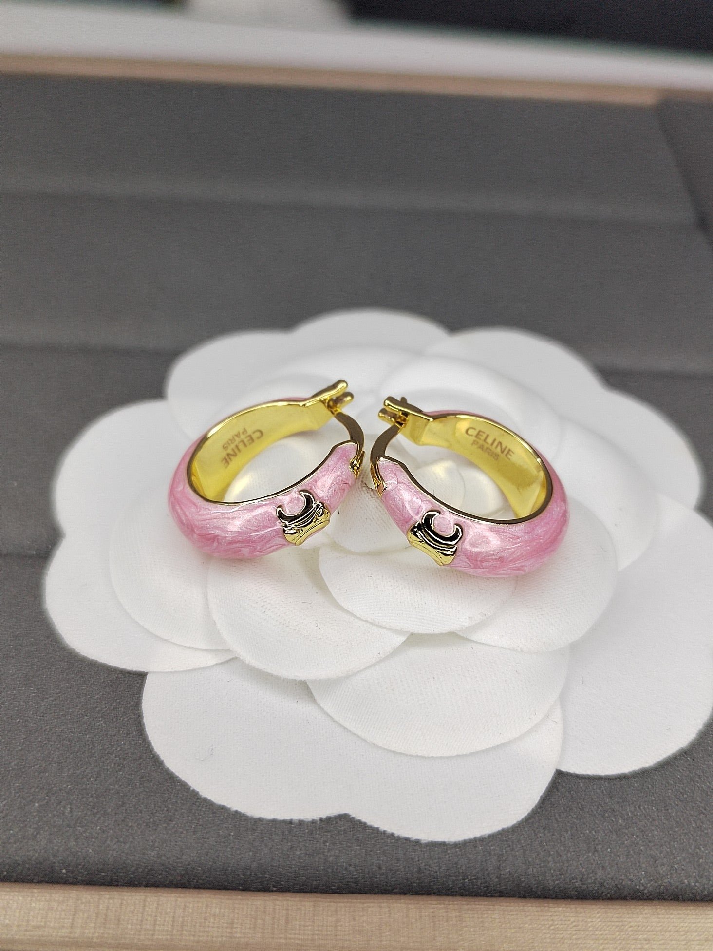 18K Celine Pink Earrings - Image 4
