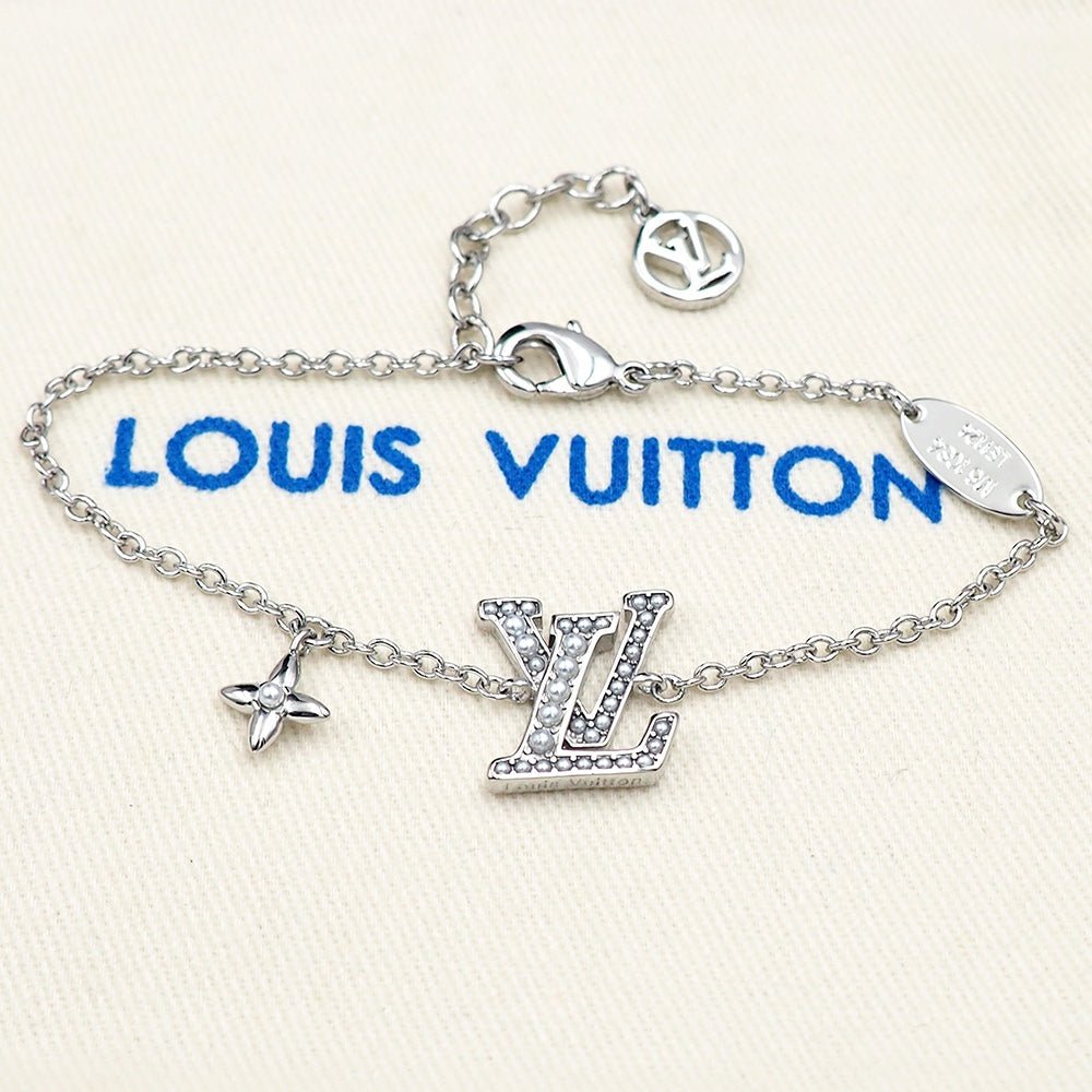 LV Crystal Gold-Tone LV Logo Bracelet - Image 5