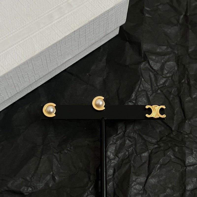 18K Celine Pearl Gold Earrings - Image 7