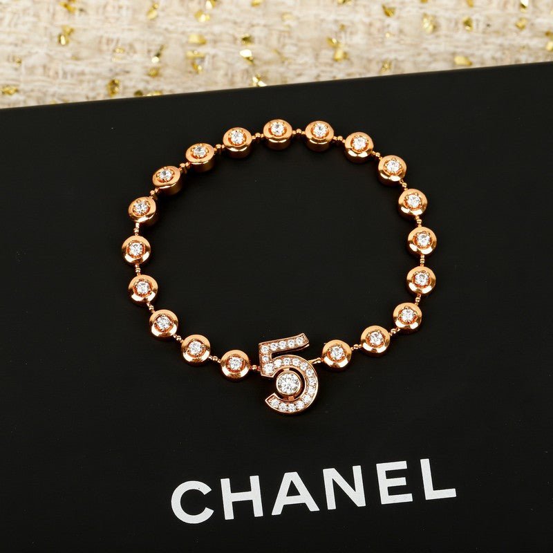 Chanel Gold Crystal No.5 Floral Bezel - Image 3