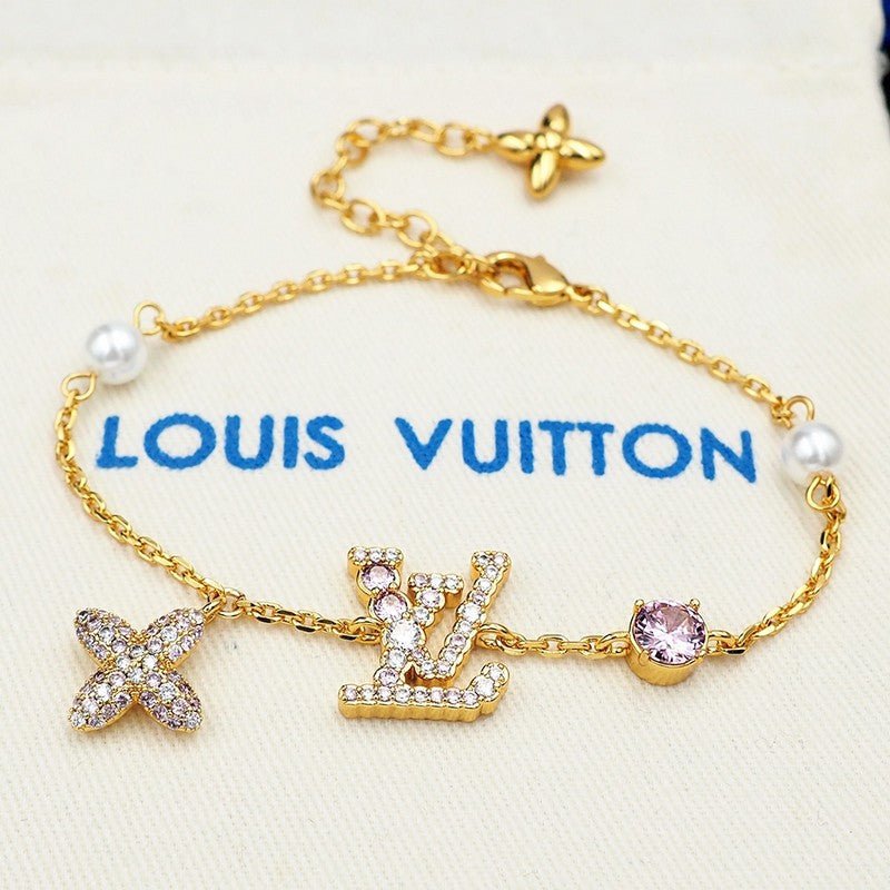 LV Crystal Logo Chain Bracelet - Image 7