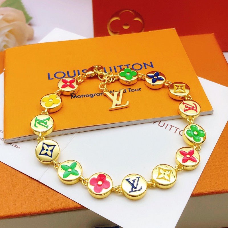Alternative view of LV Multicolor Logo & Flower Charm Bracelet