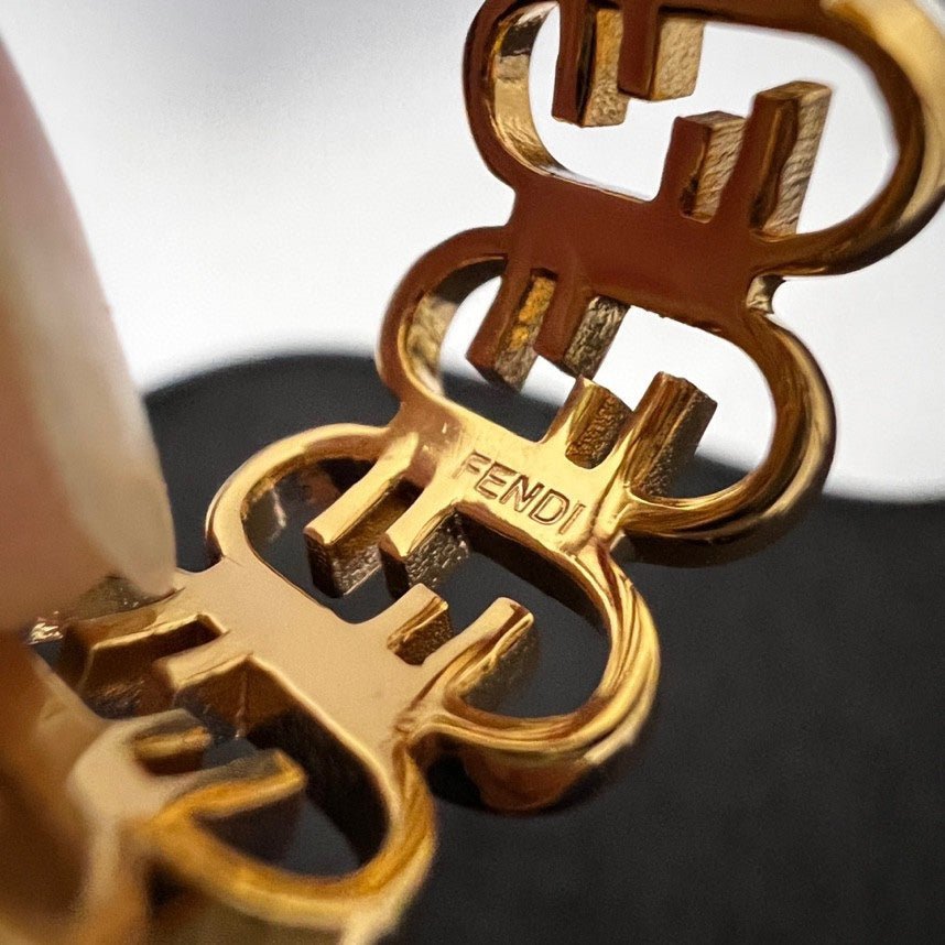 FENDI Hollow Metal FF Logo Wide Ring - Image 3