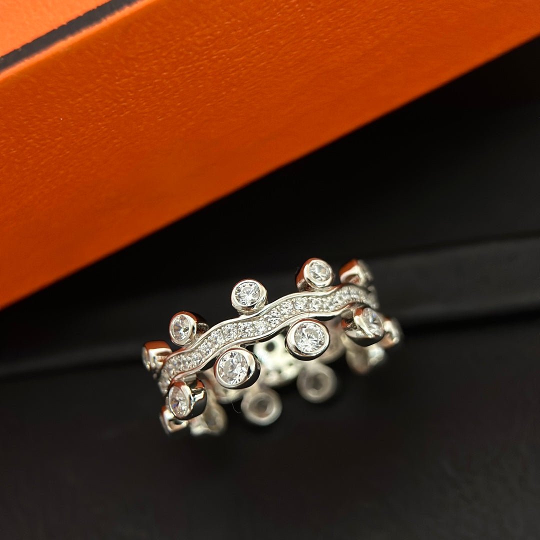 Hermès Bubble Style Silver Plated Open Ring - Image 6