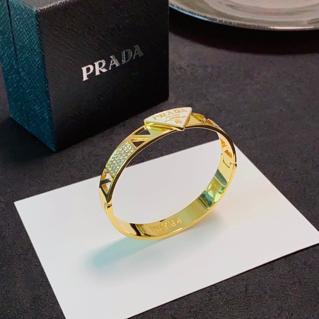 Prada Style Diamond Cuff Bangle - Image 6
