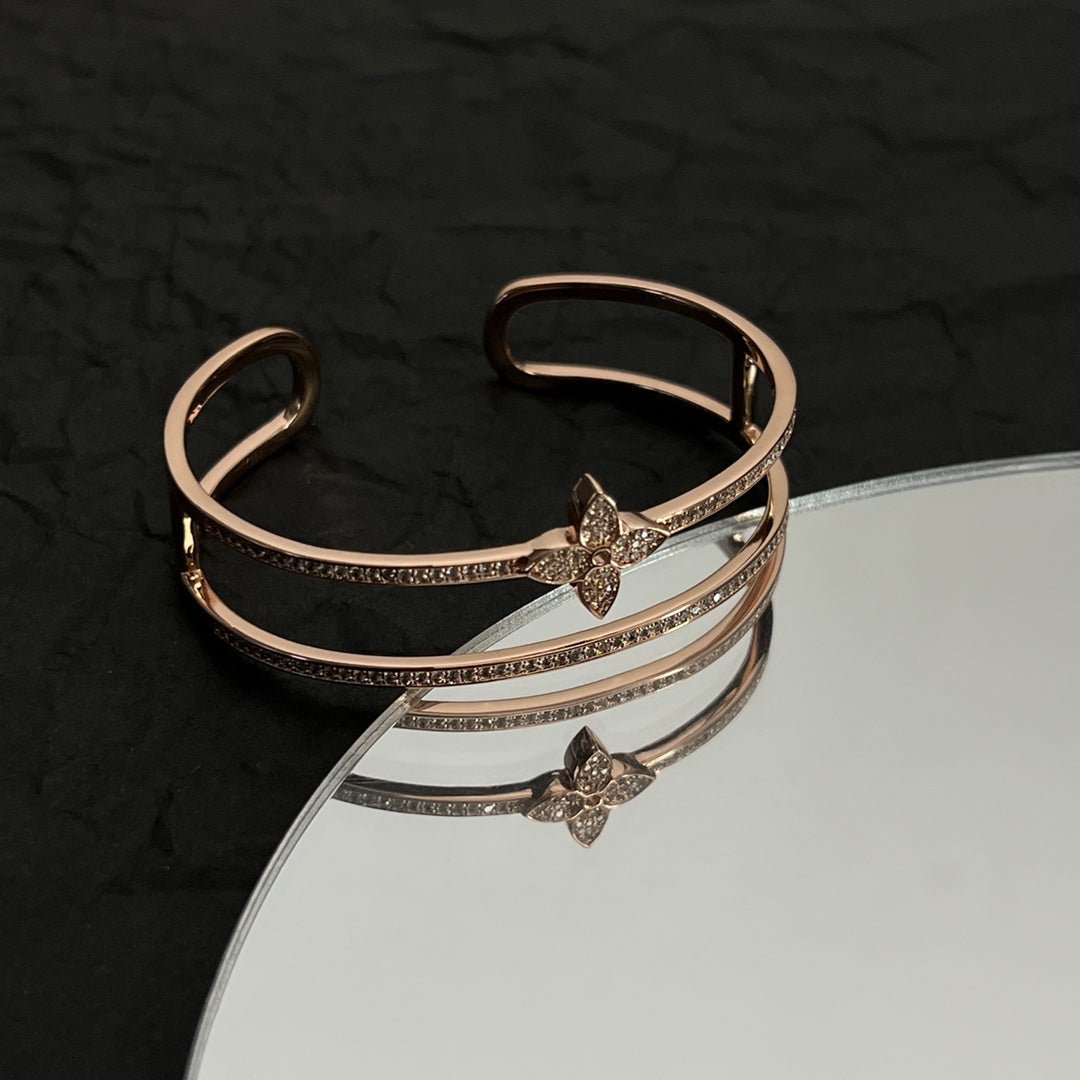 LV Rose Gold Diamond Bangle - Image 9