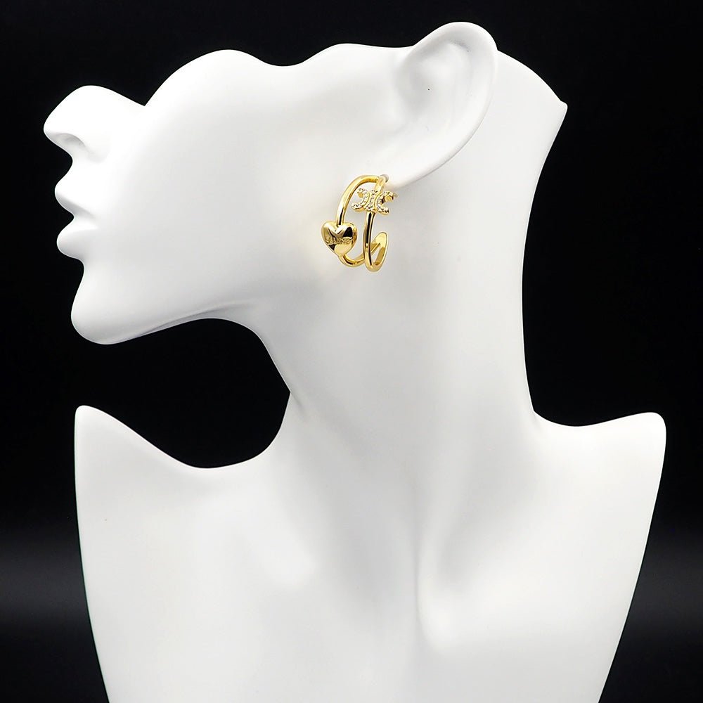 Alternative view of 18K Celine Heart Earrings