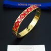 LV Gloss Gold Red Enamel Cuff Bangle