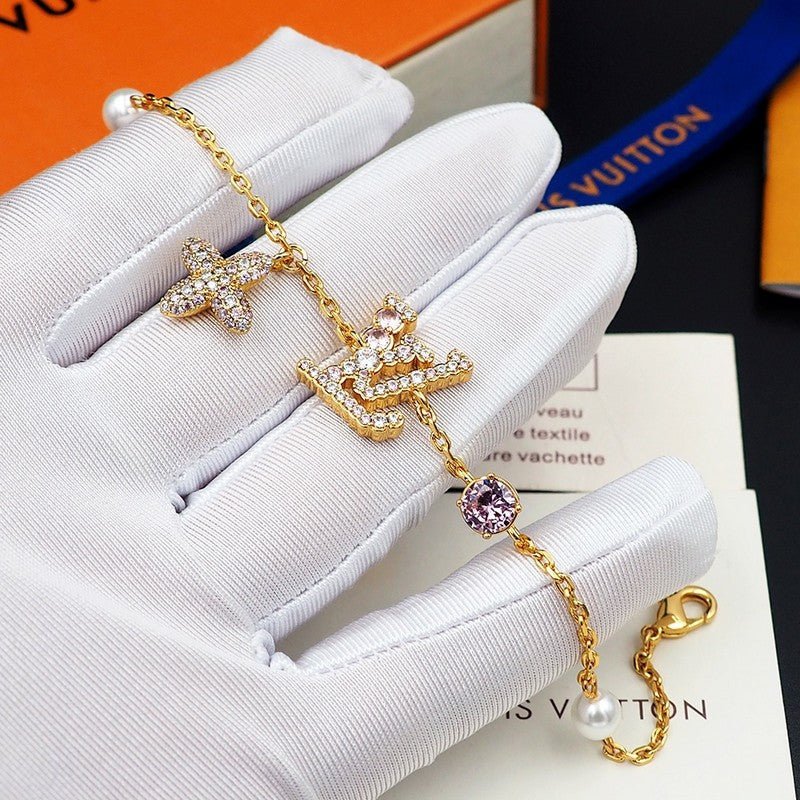 LV Crystal Logo Chain Bracelet - Image 5