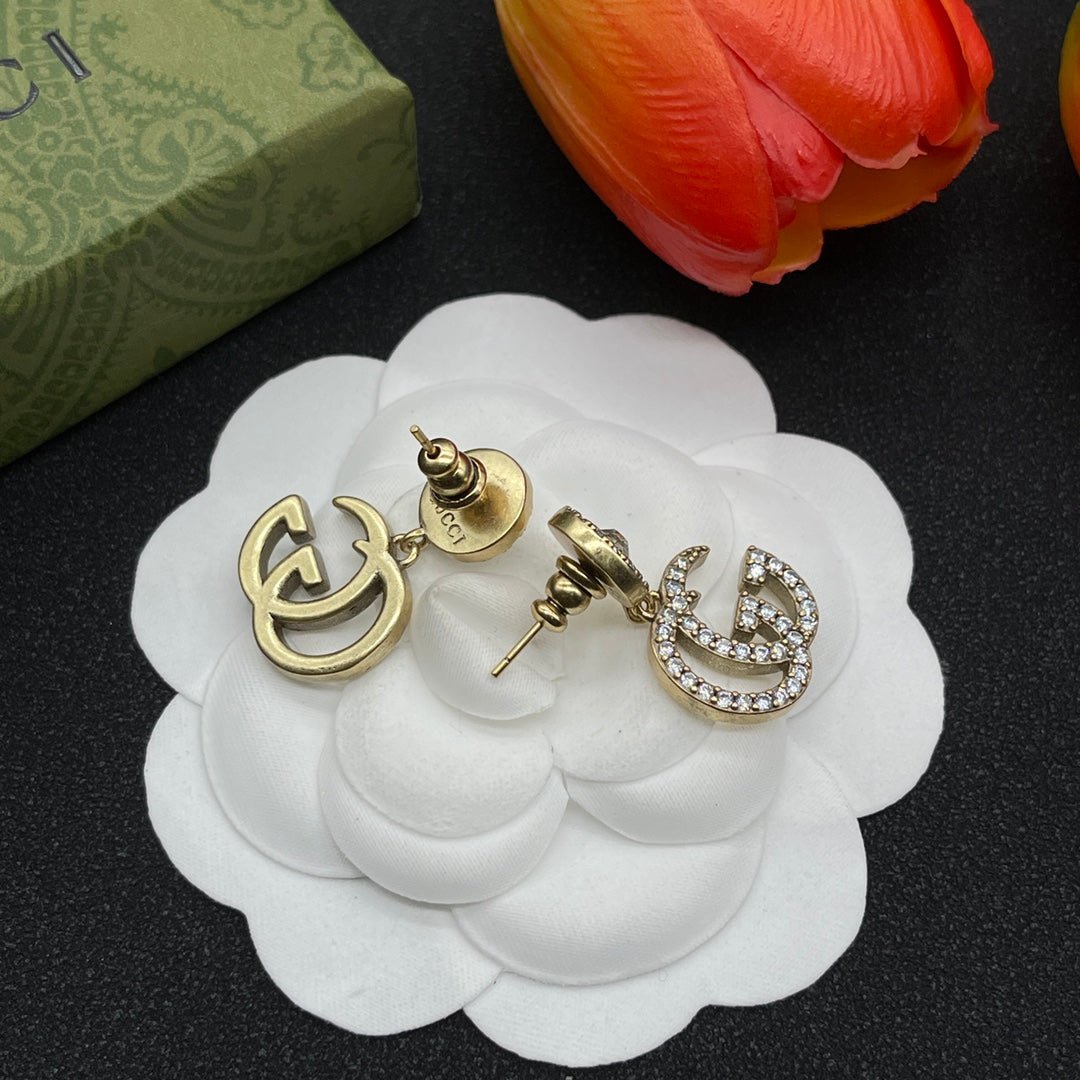 GUCCI Crystal GG Drop Earrings - Image 4