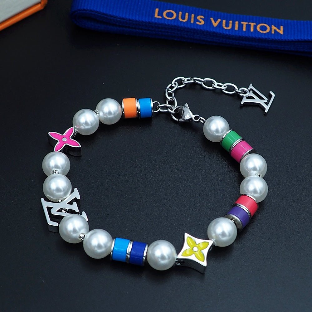 LV Multicolor Pearl Bracelet - Image 6