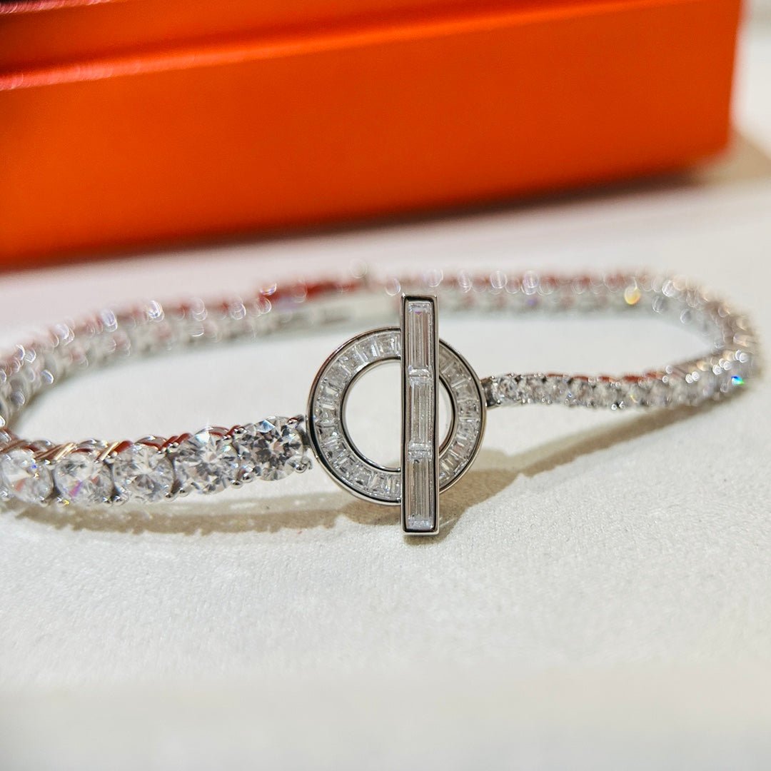 Hermès Full Paved Crystal T-Bar Bracelet - Image 6
