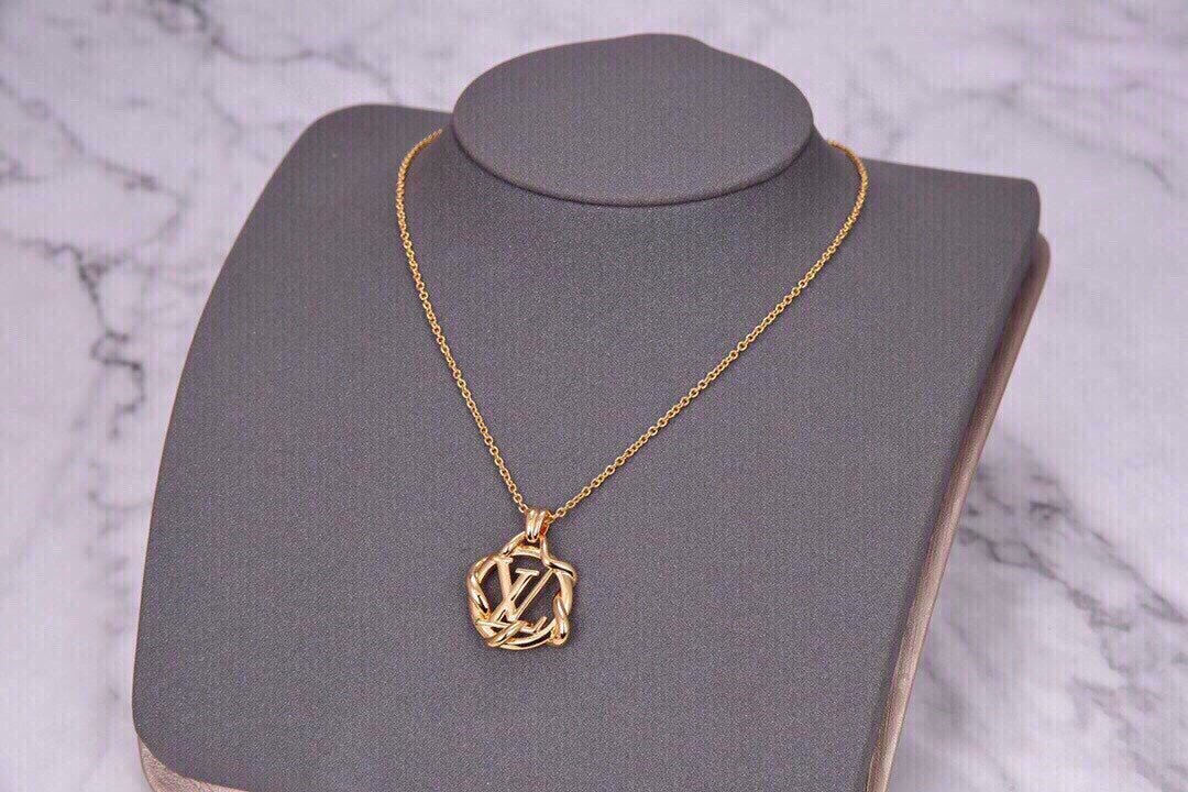 Alternative view of LV Gold Flower Logo Necklace