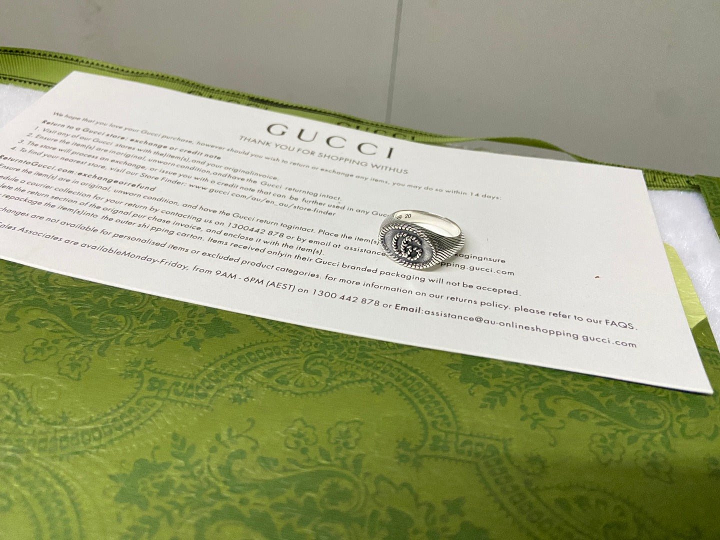 GUCCI Twisted Rope GG Signet Silver Ring - Image 14
