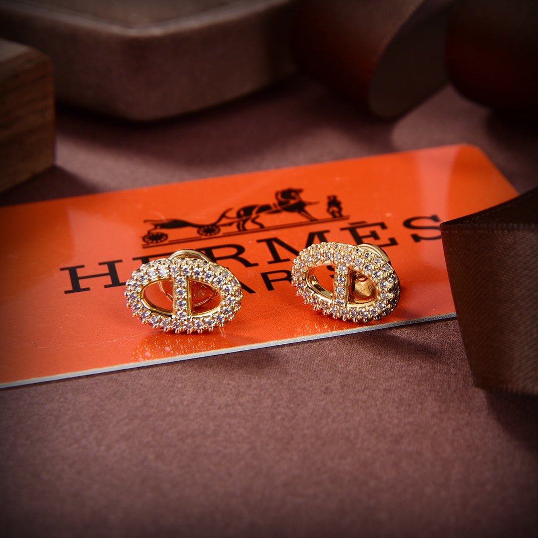 Alternative view of  Hermès Chaine d'Ancre Full Rose Gold Earrings