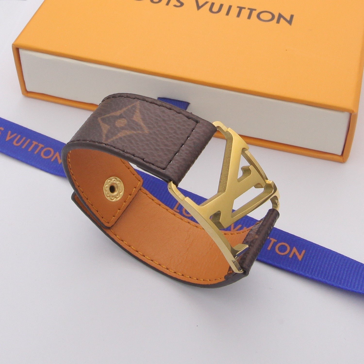 LV Monogram Leather Buckle Bracelet - Image 5