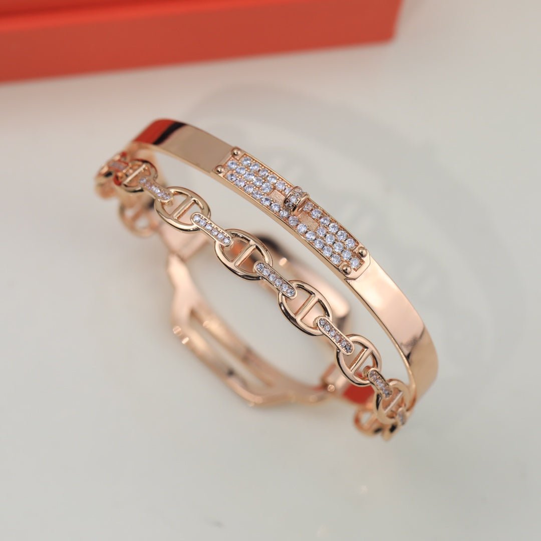 Alternative view of Hermès Rose Gold Double-Tour d'Ancre Bangle