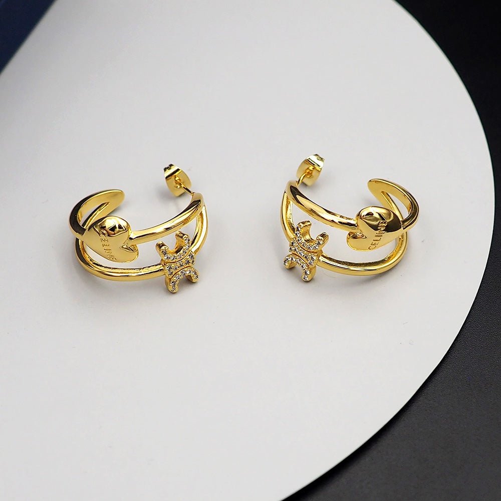 18K Celine Heart Earrings - Image 6