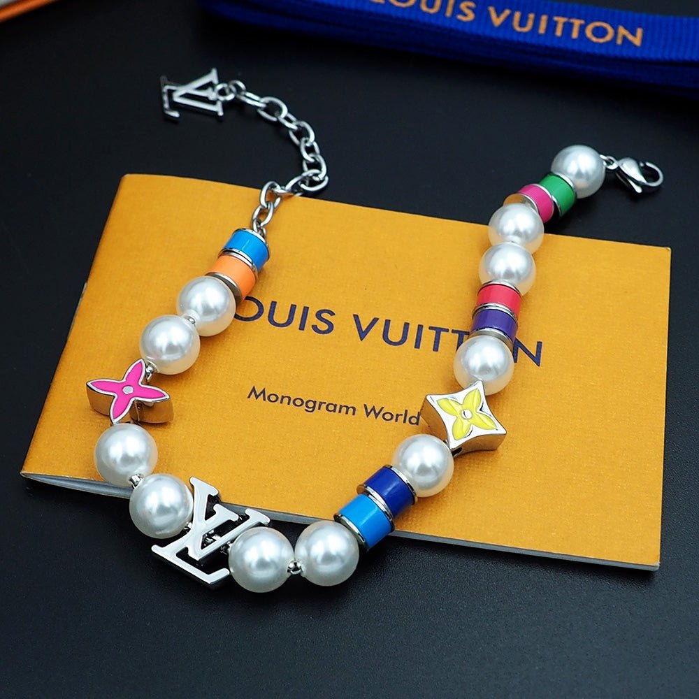 LV Multicolor Pearl Bracelet - Image 7
