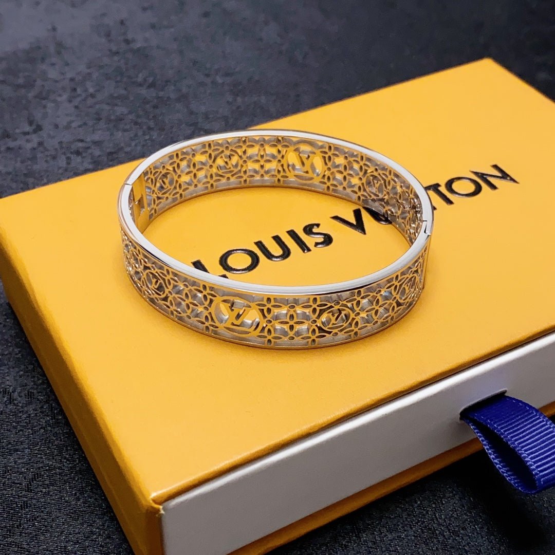 LV Rose Gold Hollow Full Wide Bangle - Image 7