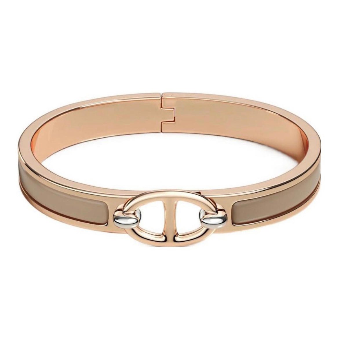Hermès D'Ancre Enamel Gold Plated Bangle - Image 5