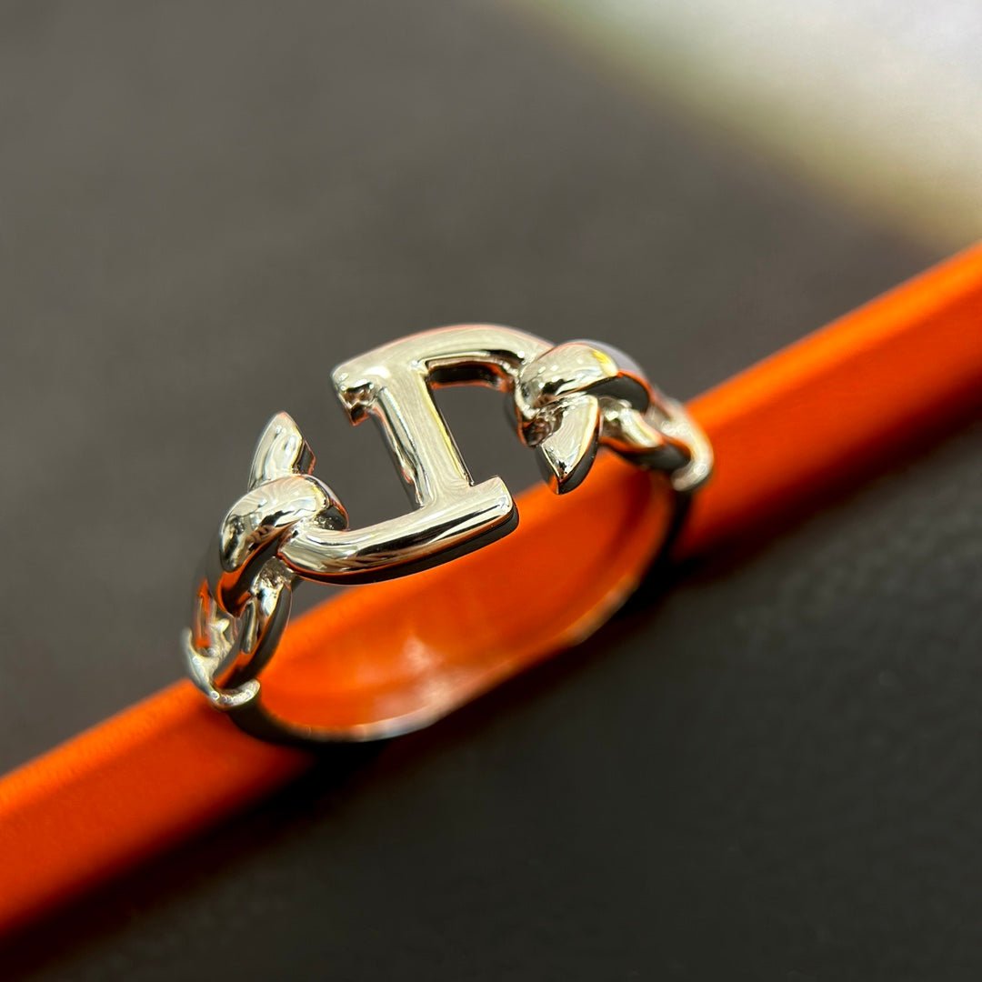 Hermès Silver Chaine d'Ancre Open Ring - Image 7