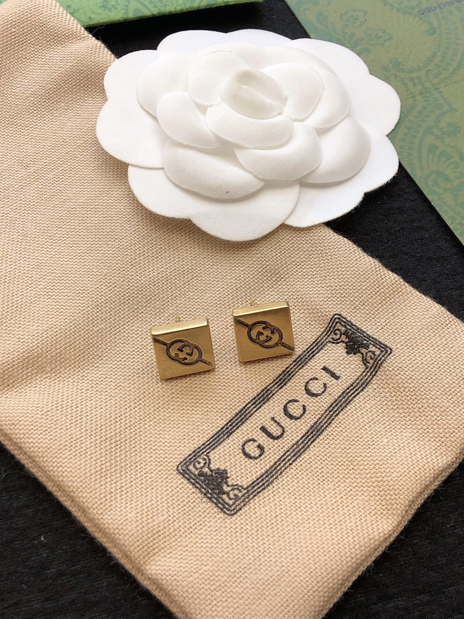 GUCCI Square Embossed GG Stud Earrings - Image 6