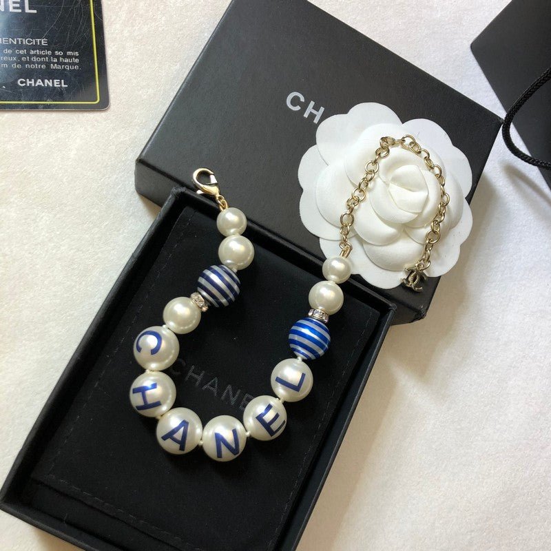 Chanel Printed Pearl Stripe Bead Bracelet - Image 6